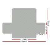 Quilted Grey 3-Seater Sofa Cover by Artiss - Lounge Protector & Slipcover - Side View