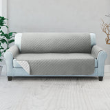 Quilted Grey 3-Seater Sofa Cover by Artiss - Lounge Protector & Slipcover