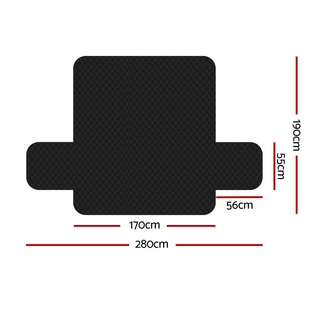 Quilted 3-Seater Black Sofa Cover by Artiss - 100% Water Resistant & Machine Washable