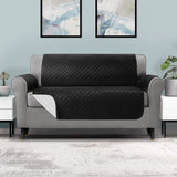 Quilted 3-Seater Black Sofa Cover by Artiss - 100% Water Resistant & Machine Washable