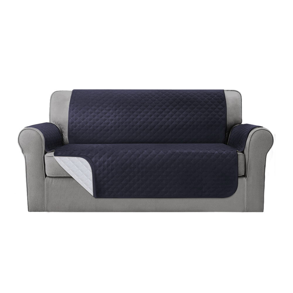 Diamond-Quilted 3-Seater Sofa Cover - 100% Water Resistant Dark Grey by Artiss