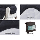 Diamond-Quilted 3-Seater Sofa Cover - 100% Water Resistant Dark Grey by Artiss - Close-Up Angle