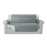 Waterproof Grey 3-Seater Diamond-Quilted Sofa Cover by Artiss - Front View