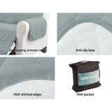 Waterproof Grey 3-Seater Diamond-Quilted Sofa Cover by Artiss - Close-Up Angle