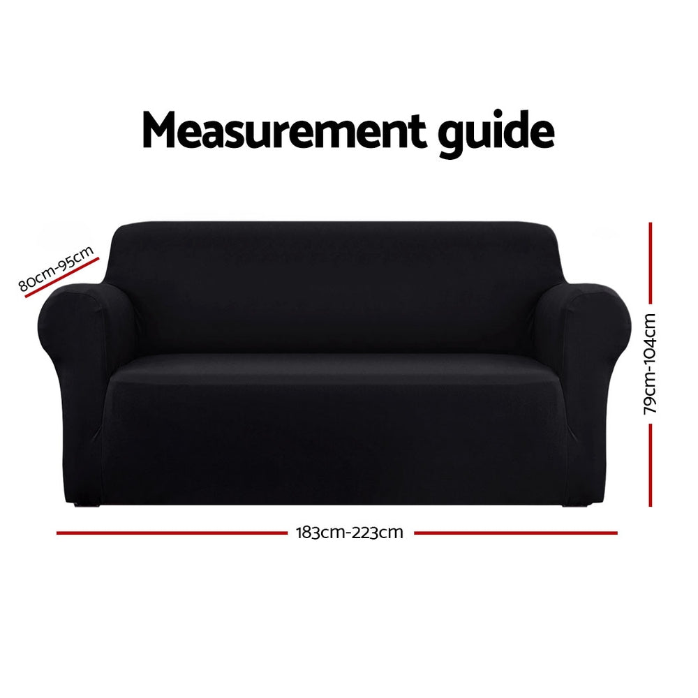 Artiss Black 3-Seater Stretch Sofa Cover for Ultimate Protection and Style
