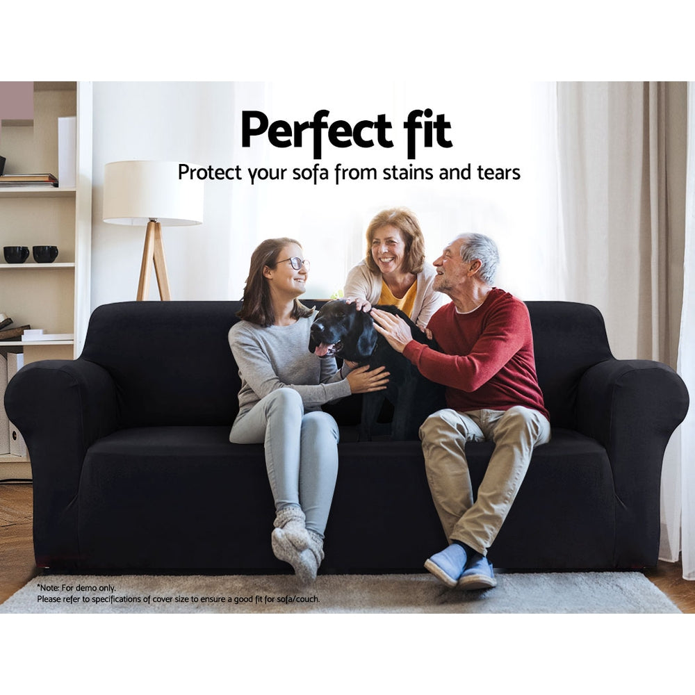 Artiss Black 3-Seater Stretch Sofa Cover for Ultimate Protection and Style