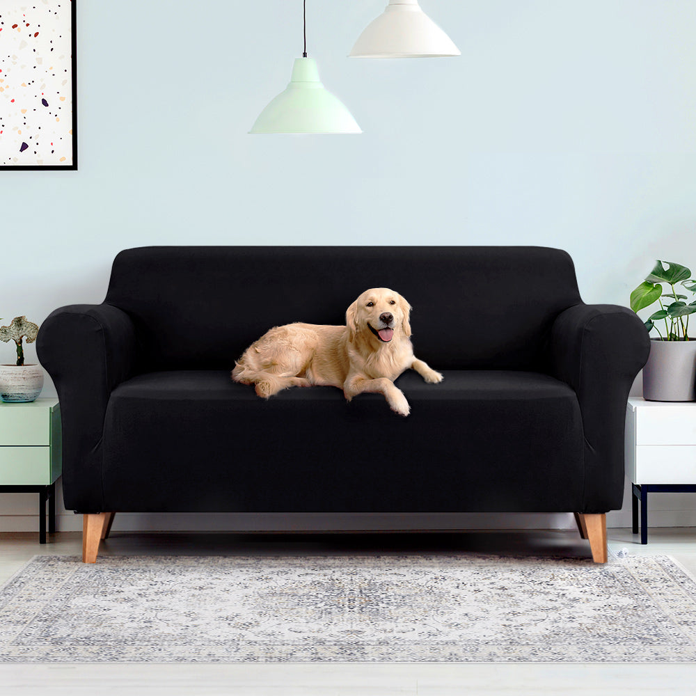 Artiss Black 3-Seater Stretch Sofa Cover for Ultimate Protection and Style