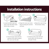 Burgundy Stretchable 3-Seater Sofa Cover by Artiss - Close-Up Angle
