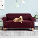 Burgundy Stretchable 3-Seater Sofa Cover by Artiss