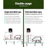 Giantz 3km Solar-Powered Electric Fence Energiser Set with 500m Polyrope and Warning Signs - Rear View