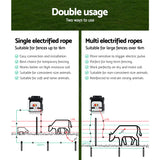 Giantz 8km Solar Electric Fence Energiser Kit with 500m Polytape and Warning Signs - Close-Up Angle