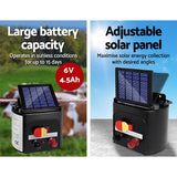 Giantz 5KM Solar-Powered Electric Fence Energiser with 2000M High-Visibility Poly Wire Tape - Rear View
