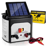 8km Solar-Powered Electric Fence Energizer with 0.3J Output - White - Front View
