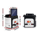 8km Solar-Powered Electric Fence Energizer with 0.3J Output - White - Side View