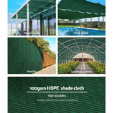 50% UV-Protection Green Shade Cloth Roll - 3.66m x 20m, 100gsm - 45-Degree Angle
