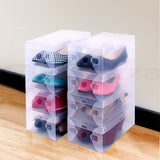 20-Pack Clear Stackable Shoe Organizer Boxes - Close-Up Angle