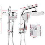 Cefito 9-Inch Luxurious Chrome Rainfall Shower Set with Handheld Sprayer and Adjustable Pressure Features - Front View