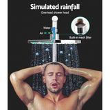 Cefito 9-Inch Luxurious Chrome Rainfall Shower Set with Handheld Sprayer and Adjustable Pressure Features - Top-Down View