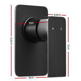 Sleek Matte Black Dual Function Shower Mixer Tap with Premium Rain Shower Head Set - Front View
