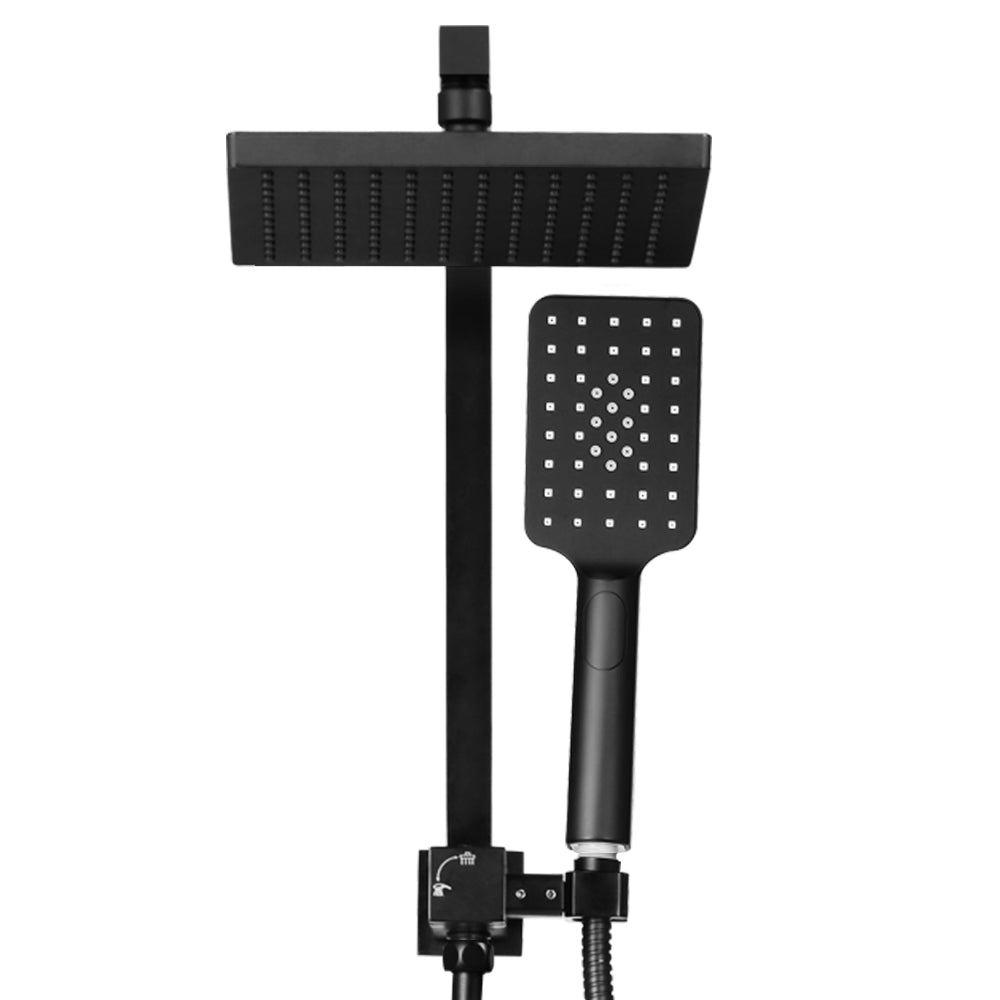 Cefito WELS 8'' Matte Black High-Pressure Dual Shower System with Rainfall and Handheld Options