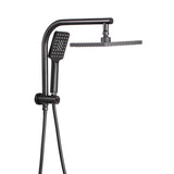 Cefito WELS 8'' Matte Black High-Pressure Dual Shower System with Rainfall and Handheld Options - 45-Degree Angle
