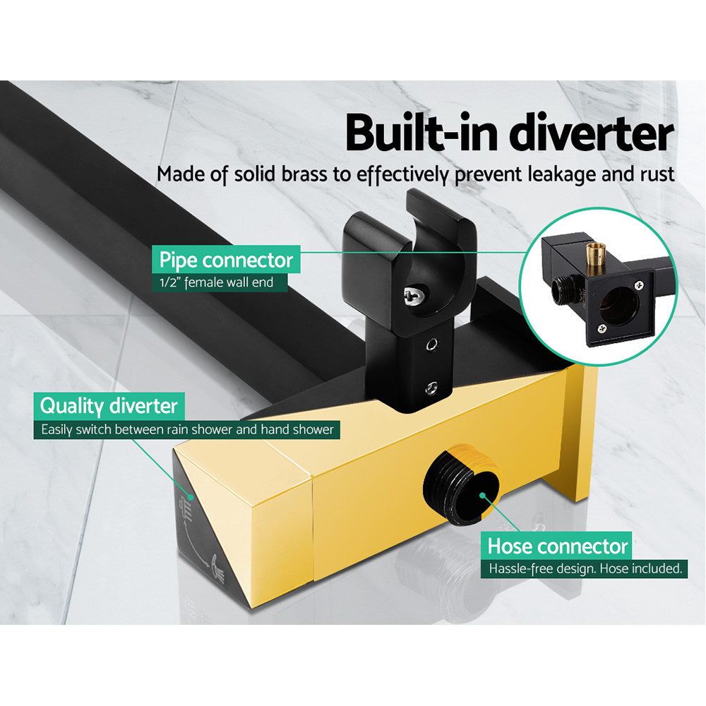 Cefito WELS 8'' Matte Black High-Pressure Dual Shower System with Rainfall and Handheld Options