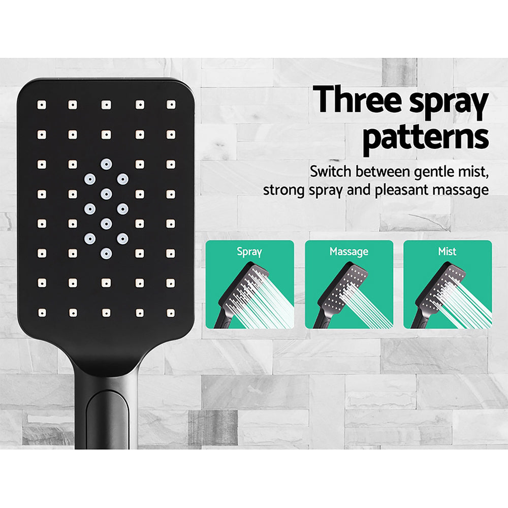 Cefito WELS 8'' Matte Black High-Pressure Dual Shower System with Rainfall and Handheld Options