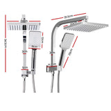 Cefito Premium 8-Inch Chrome Rain Shower Head Set with Handheld Option - Side View