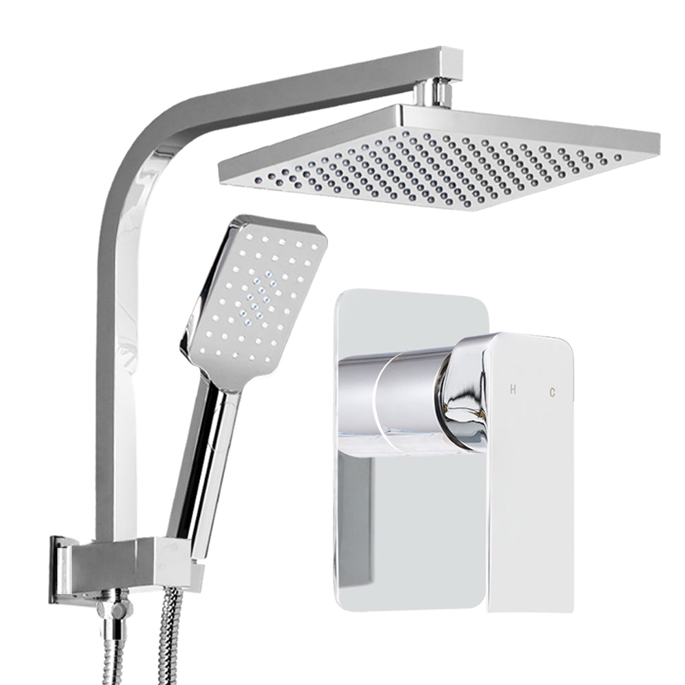 Cefito Luxurious 8'' Chrome Rainfall Shower System with Handheld Sprayer and High-Pressure Mixer