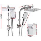 Cefito Luxurious 8'' Chrome Rainfall Shower System with Handheld Sprayer and High-Pressure Mixer - Rear View