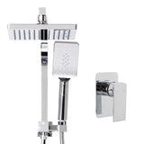 Cefito 8-Inch Square Luxurious High-Pressure Rain Shower System with Handheld Mixer in Chrome Finish - Top-Down View