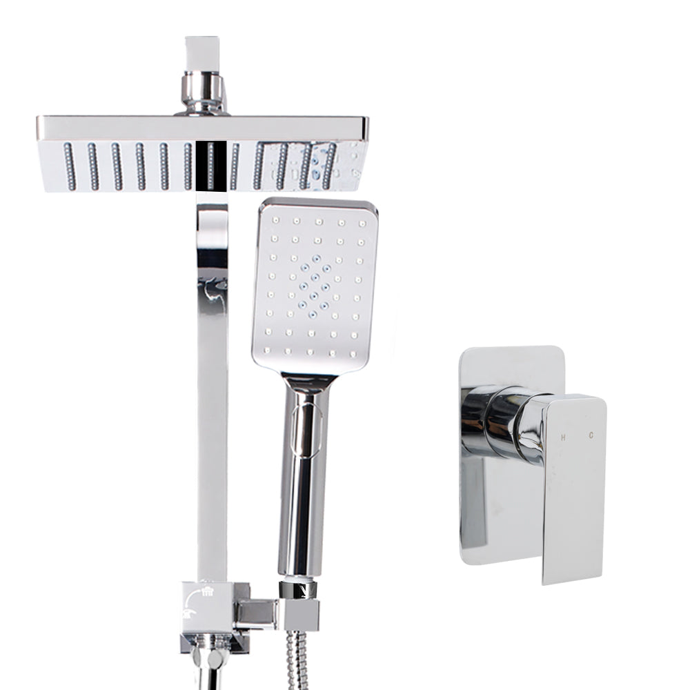 Cefito Luxurious 8'' Chrome Rainfall Shower System with Handheld Sprayer and High-Pressure Mixer