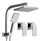 Cefito Luxurious 8'' Chrome Rainfall Shower System with Handheld Sprayer and High-Pressure Mixer - Front View