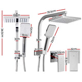 Cefito Luxurious 8'' Chrome Rainfall Shower System with Handheld Sprayer and High-Pressure Mixer - Top-Down View