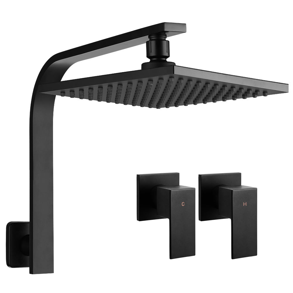 Cefito 8-Inch Luxury Matte Black Rainfall Shower System with High-Pressure Brass Fixtures