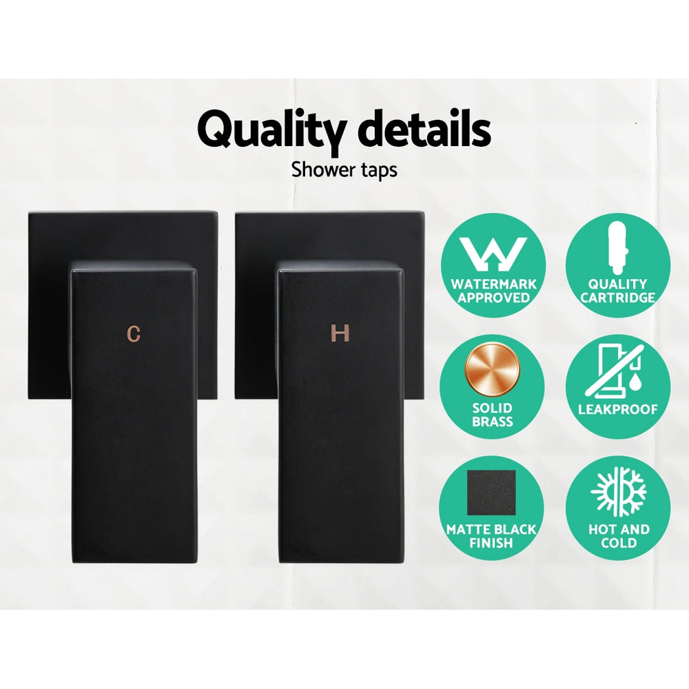 Cefito 8-Inch Luxury Matte Black Rainfall Shower System with High-Pressure Brass Fixtures