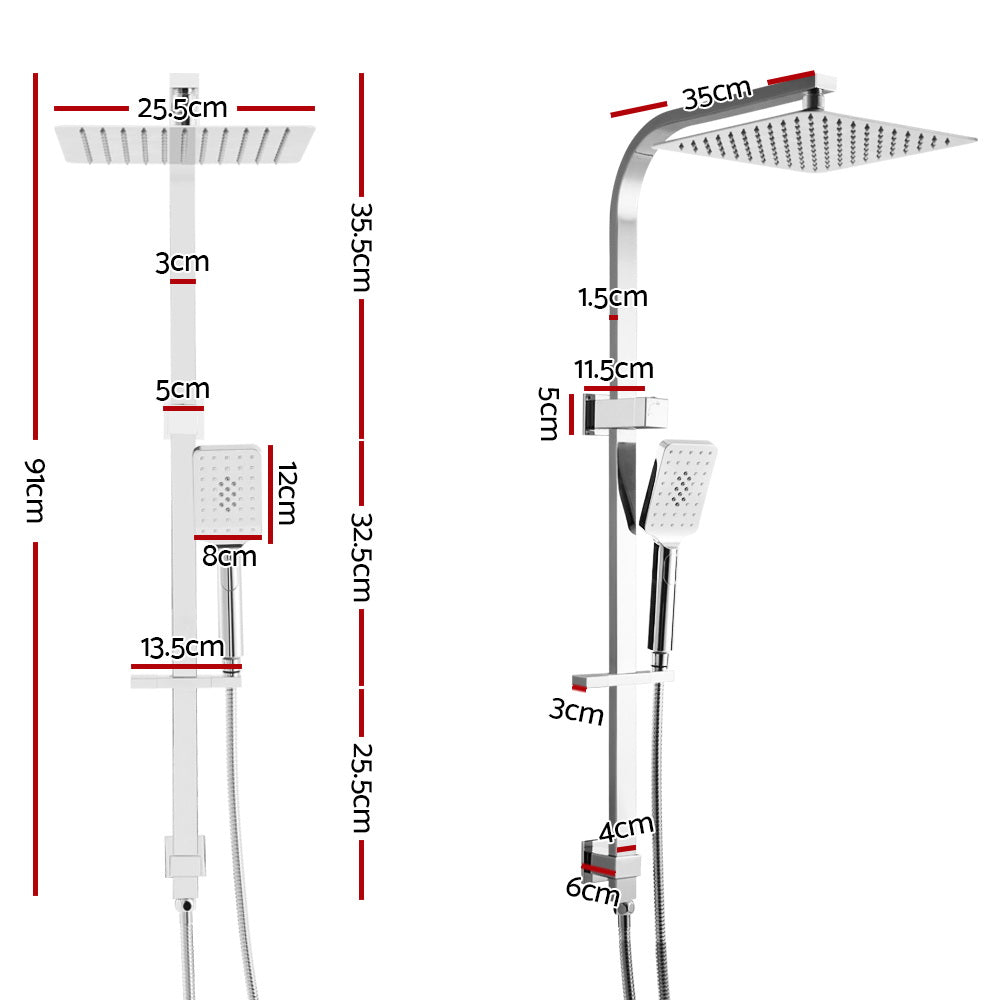 Cefito 10 High Pressure Dual Shower Head Set with Handheld and Overhead in Chrome Finish