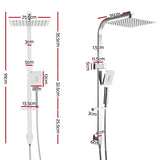 Cefito 10 High Pressure Dual Shower Head Set with Handheld and Overhead in Chrome Finish - Side View