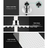 Cefito Luxurious 10-Inch Chrome Rainfall Shower Head and Mixer Set with High-Performance Handheld Option - Rear View