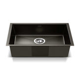 Cefito Versatile 30cm x 45cm Premium Black Stainless Steel Kitchen Sink with Multiple Installation Options - Side View
