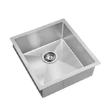 Cefito 44cm x 44cm Elegant Black Stainless Steel Kitchen Sink - Flexible Installation Options - Front View