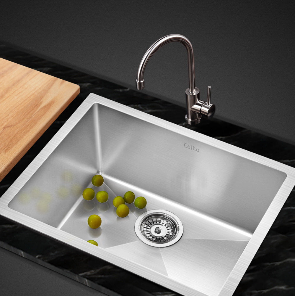 Cefito 54cm x 44cm Premium Black Stainless Steel Kitchen Sink  Multifunctional Under/Top/Flush Mount Design