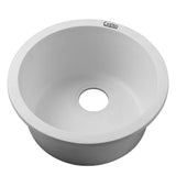 Cefito 430MM Round White Granite Composite Sink - Stylish Versatile Basin for Laundry and Kitchen Use