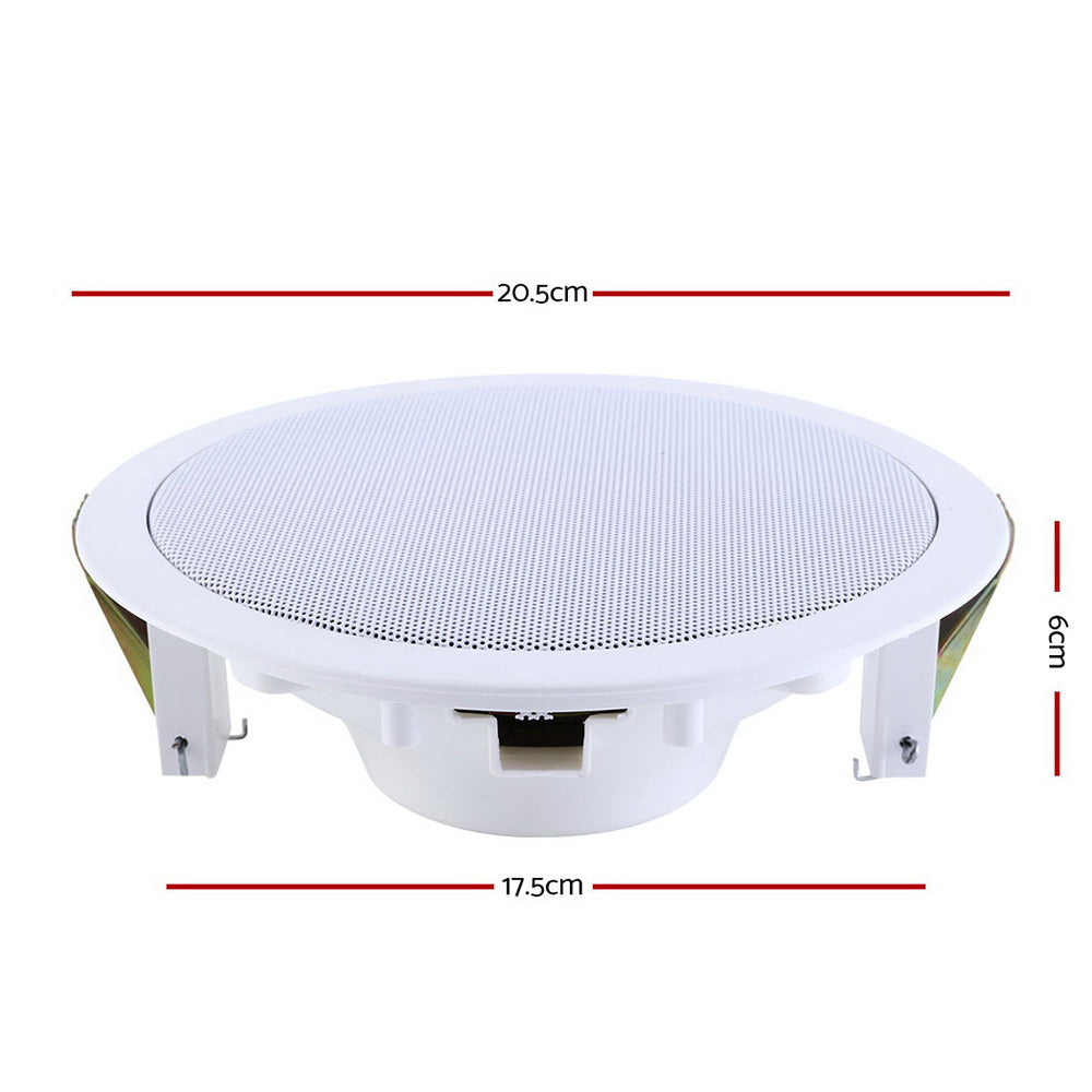 Dual 6-Inch In-Ceiling Speakers for Home Theater - 80W Stereo Sound System for Multi-Room and Outdoor Use