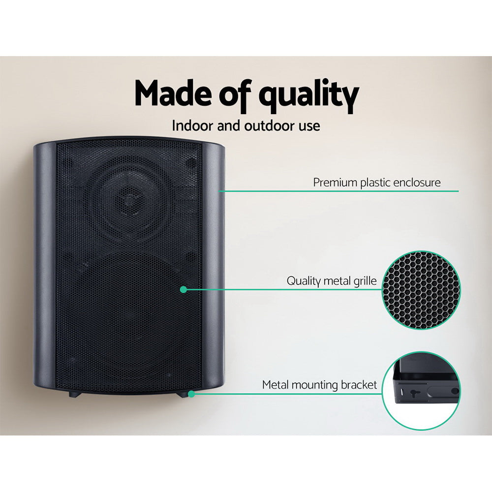 Indoor Outdoor 2-Way Wall Speakers for Home Audio & TV - 150W Stereo Sound System