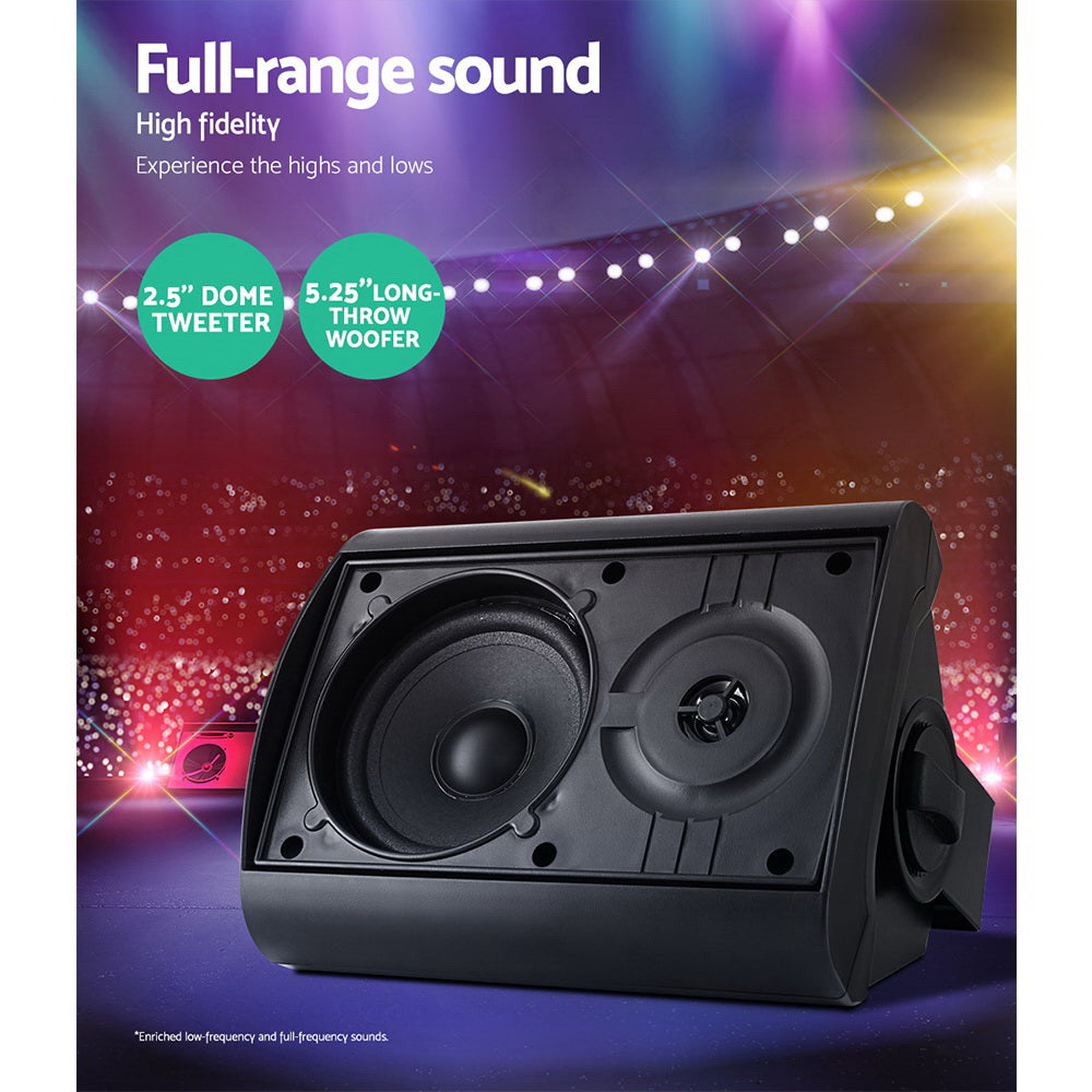 Indoor Outdoor 2-Way Wall Speakers for Home Audio & TV - 150W Stereo Sound System