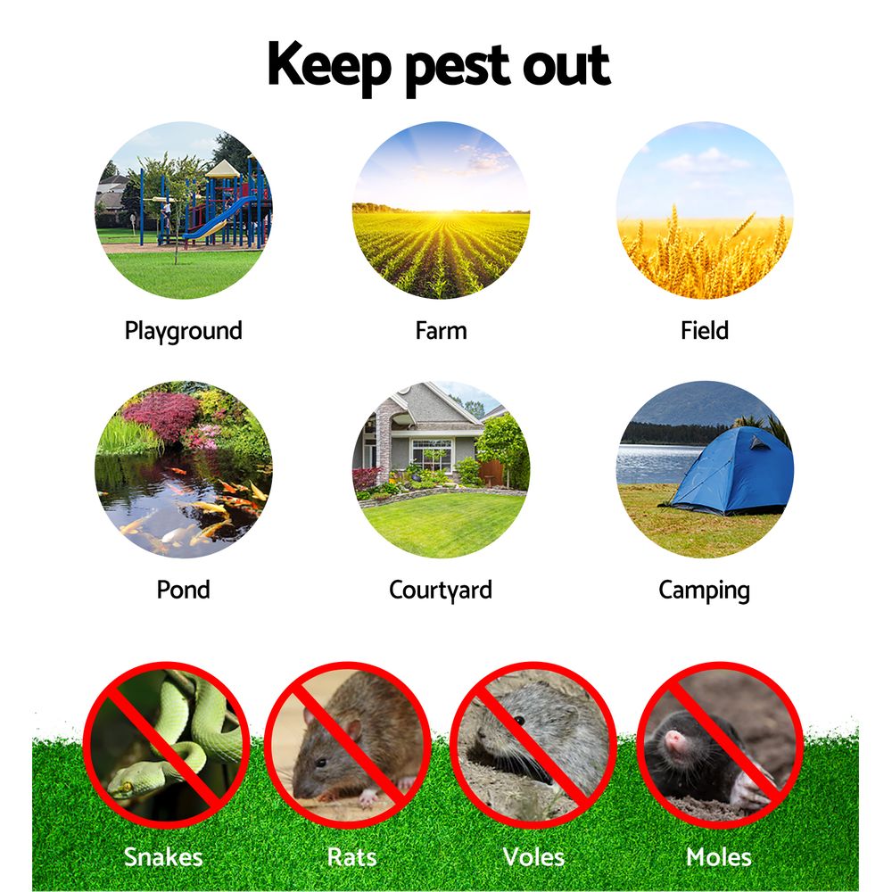 Gardeon 10X Ultrasonic Pest Control System - Weatherproof Battery-Powered Snake Repeller