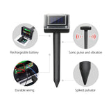 12-Pack Gardeon Solar Ultrasonic Snake Deterrent - Multi-Pulse Repeller for Outdoor Safety - 45-Degree Angle