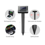 Set of 6 Solar-Operated Ultrasonic Snake Deterrents for Garden and Yard Safety - 45-Degree Angle