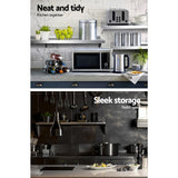 Heavy-Duty Stainless Steel 600mm Wall-Mounted Kitchen Shelf Rack - Side View